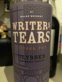 A bottle of Writer's Tears whiskey Ulysseys centenary edition
